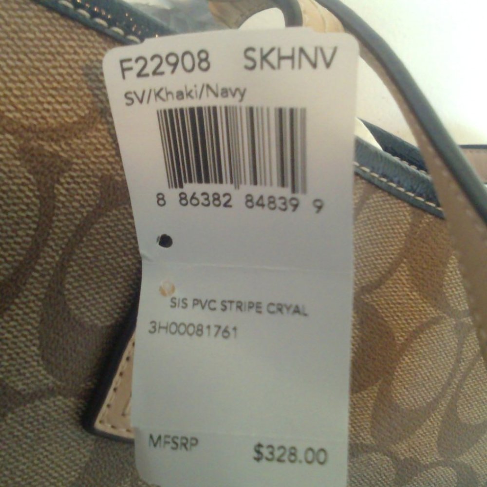 Coach Signature Stripe PVC Carryall - Picture 11 of 13